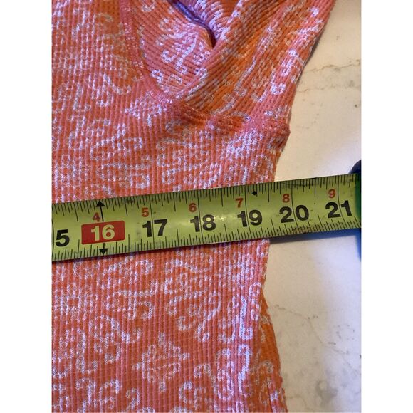 Title Nine Waffle Weave Hoody Hoodie Sz L Orange - Picture 4 of 5